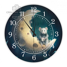 Декоративное панно для детской Creative Wood Часы С мышкой